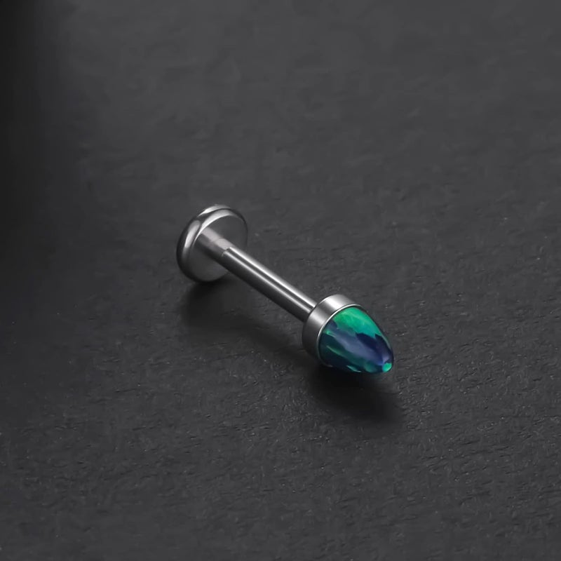 Xpircn Store 14G 16G 18G G23 Titanium Opal CZ Labret Monroe Lip Rings Studs Helix Cartilage Tragus Stud Piercing Jewelry, 1 Piece - Image 4